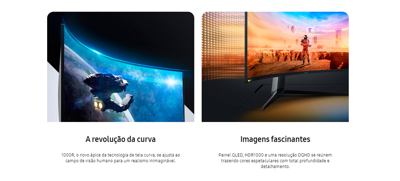 Monitor Gamer Curvo Samsung Odyssey 49 DQHD, 240Hz, 1ms, HDMI, Display Port, USB, G-Sync, Freesync Premium Pro, Ajuste de Altura, Branco, Série G9